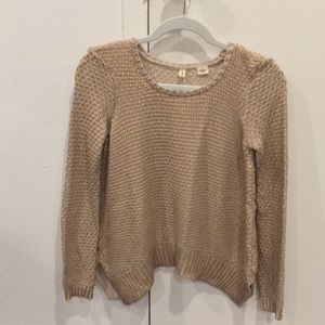 Anthropologie gold High low sweater